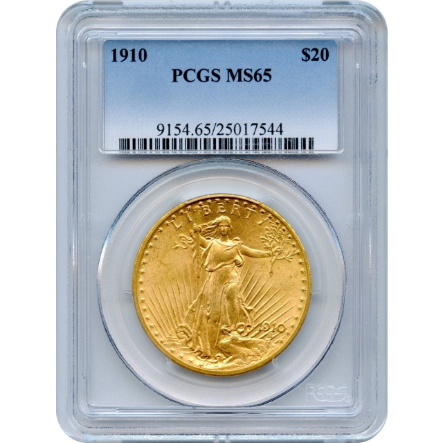 1910 $20 Saint Gaudens Double Eagle PCGS MS65