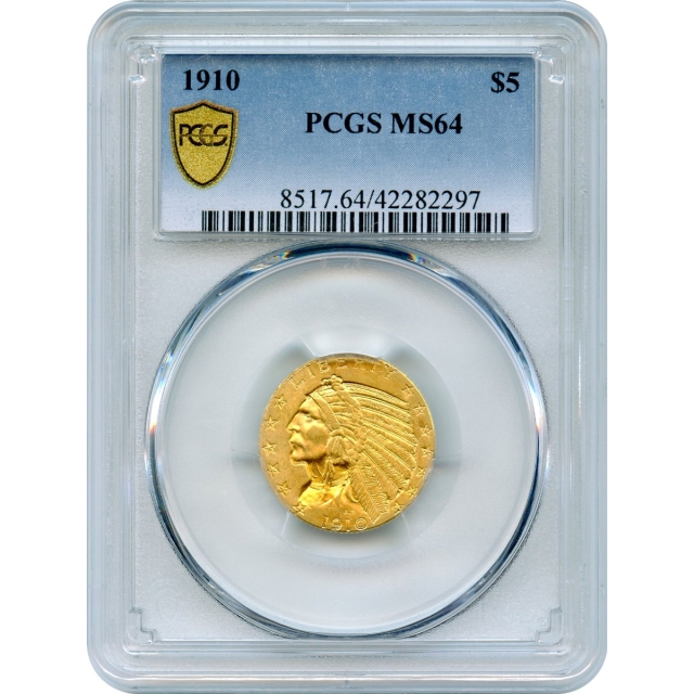 1910 $5 Indian Head Half Eagle PCGS MS64