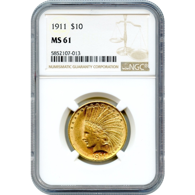 1911 $10 Indian Head Eagle NGC MS61