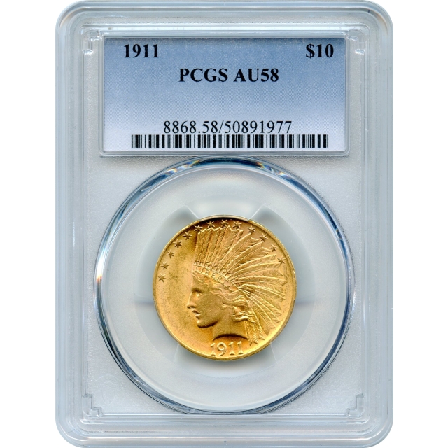 1911 $10 Indian Head Eagle PCGS AU58