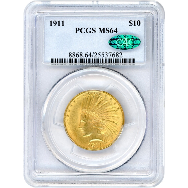 1911 $10 Indian Head Eagle PCGS MS64 (CAC)