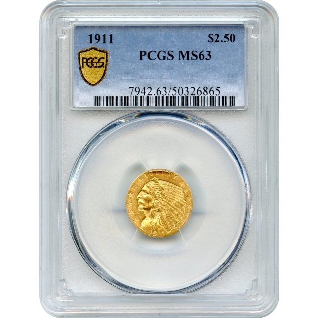1911 $2.50 Indian Head Quarter Eagle PCGS MS63