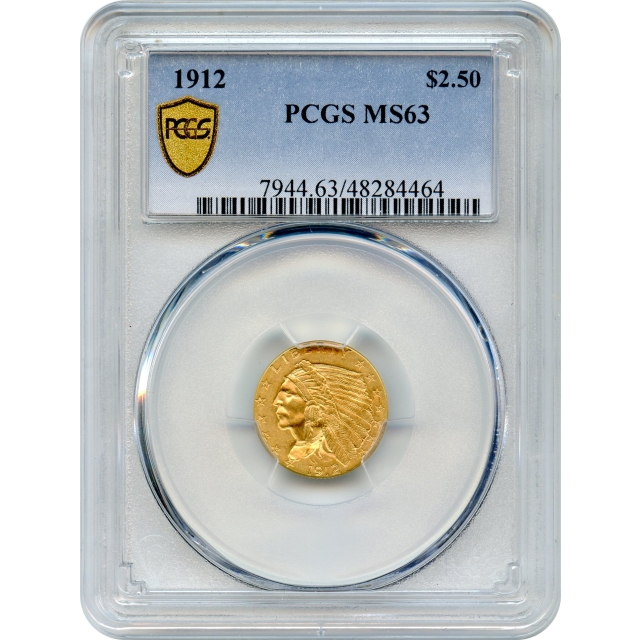1912 $2.50 Indian Head Quarter Eagle PCGS MS63