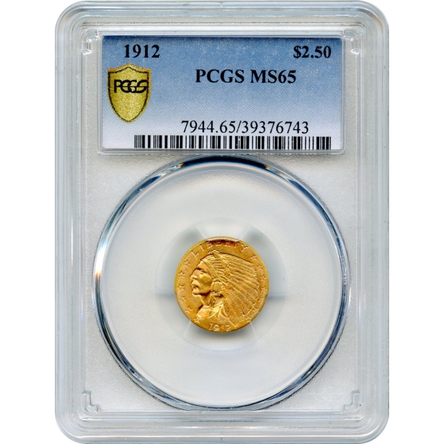 1912 $2.50 Indian Head Quarter Eagle PCGS MS65