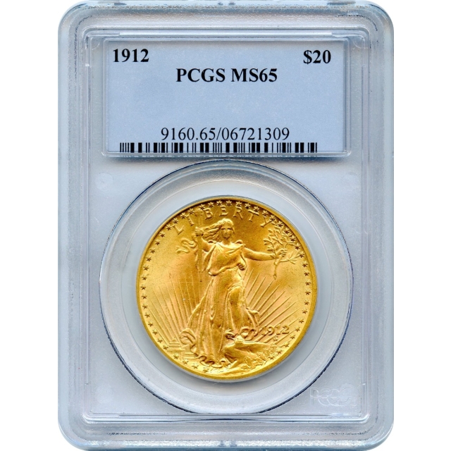 1912 $20 Saint Gaudens Double Eagle PCGS MS65