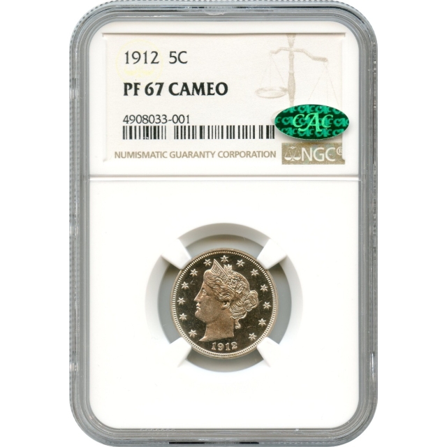 1912 5C Liberty Nickel NGC PR67CAM (CAC)