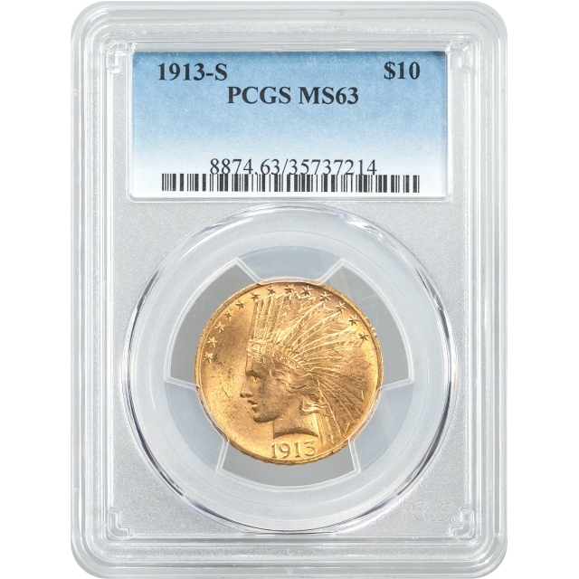 1913-S $10 Indian Head Eagle PCGS MS63
