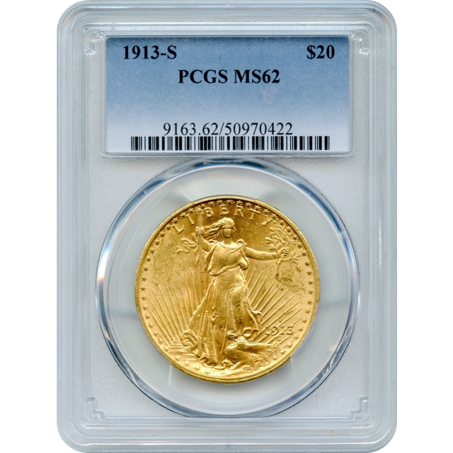 1913-S $20 Saint Gaudens Double Eagle PCGS MS62