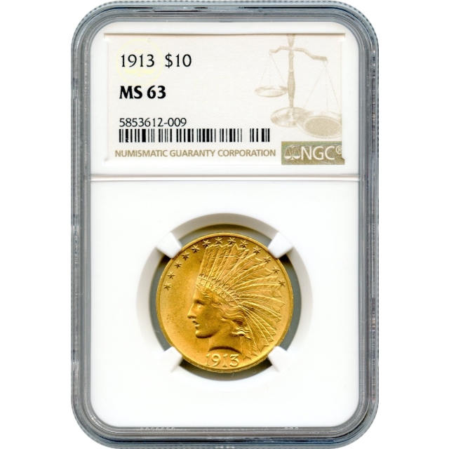 1913 $10 Indian Head Eagle NGC MS63