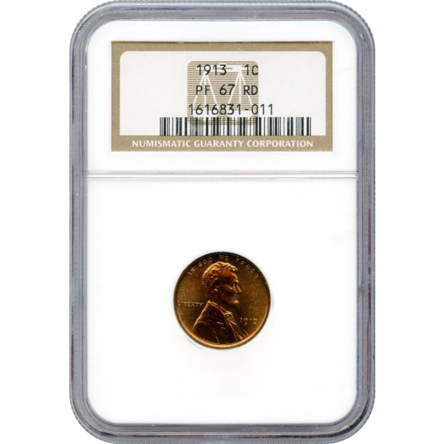 1913 1C Lincoln Cent NGC PR67 Red