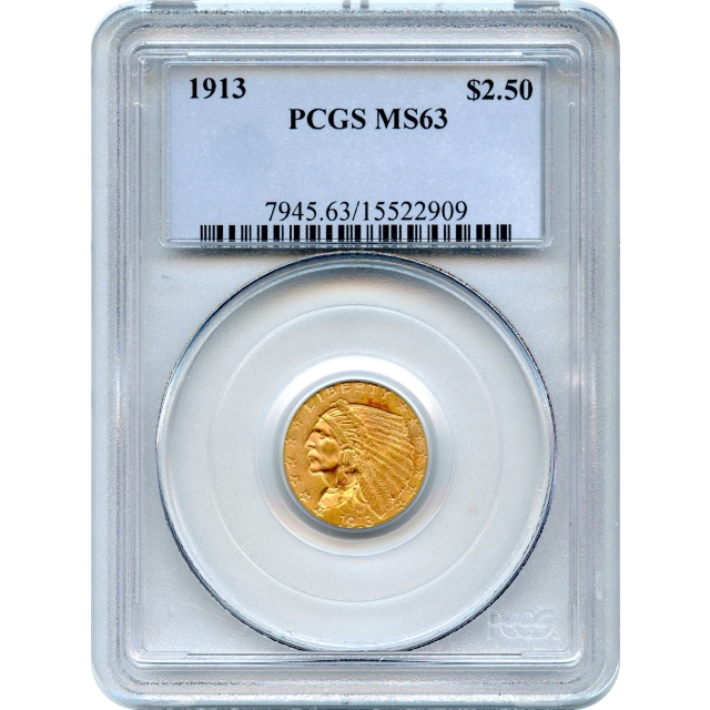 1913 $2.50 Indian Head Quarter Eagle PCGS MS63