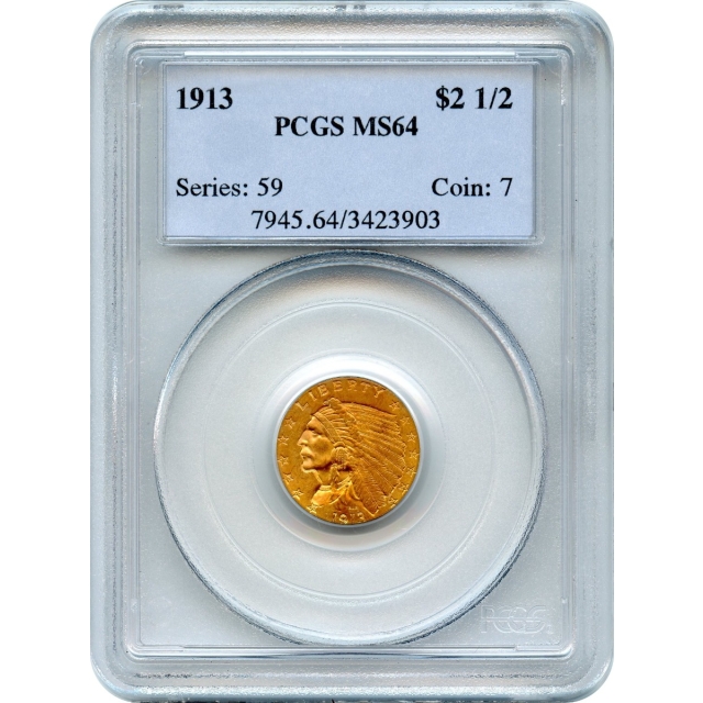 1913 $2.50 Indian Head Quarter Eagle PCGS MS64