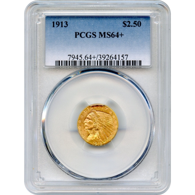 1913 $2.50 Indian Head Quarter Eagle PCGS MS64+