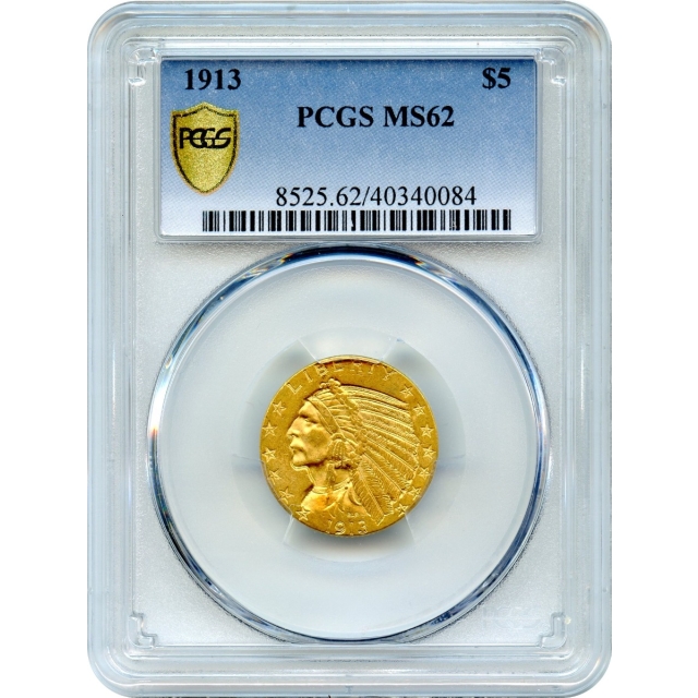 1913 $5 Indian Head Half Eagle PCGS MS62