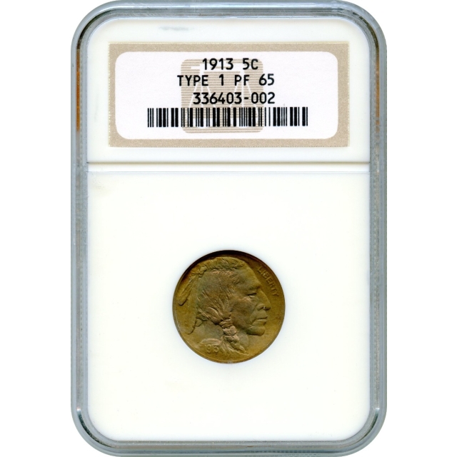 1913 5C Buffalo Nickel, Type 1 NGC PR65