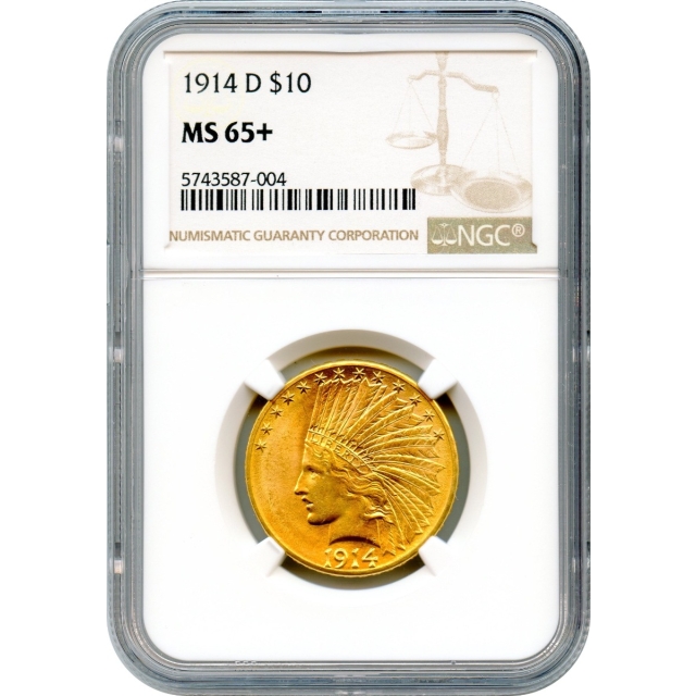 1914-D $10 Indian Head Eagle NGC MS65+
