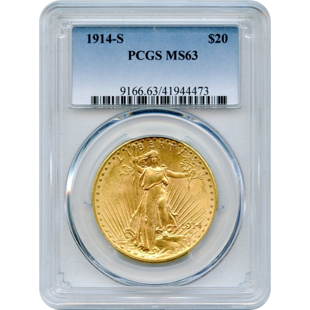 1914-S $20 Saint Gaudens Double Eagle PCGS MS63