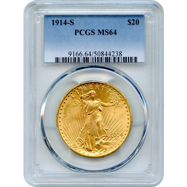 1914-S $20 Saint Gaudens Double Eagle PCGS MS64
