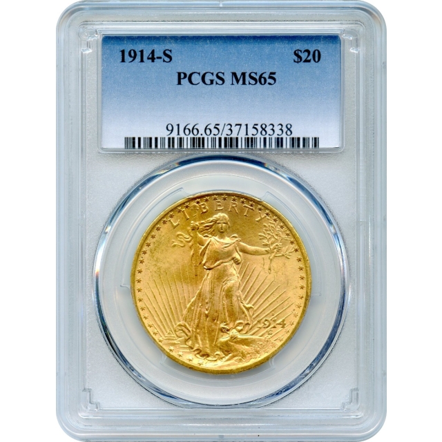1914-S $20 Saint Gaudens Double Eagle PCGS MS65
