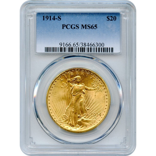 1914-S $20 Saint Gaudens Double Eagle PCGS MS65