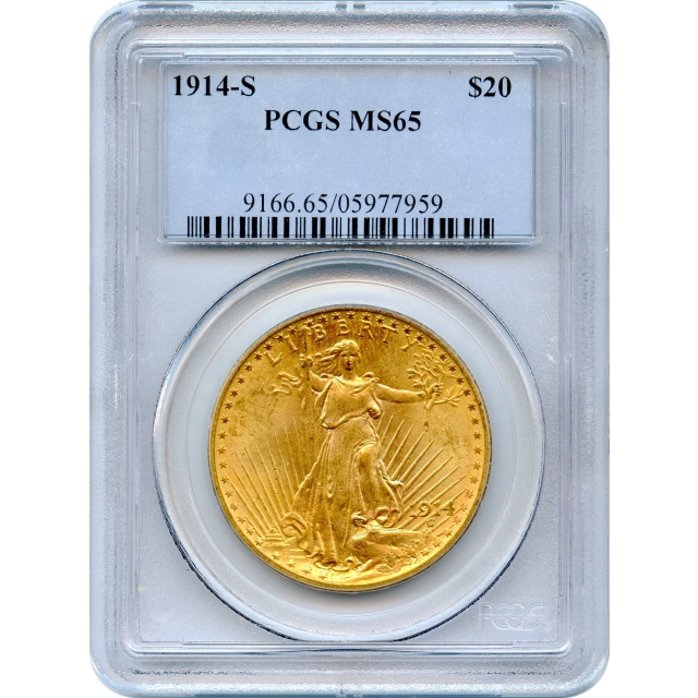 1914-S $20 Saint Gaudens Double Eagle PCGS MS65
