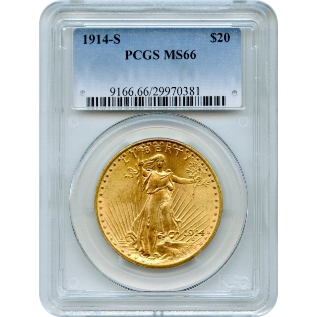 1914-S $20 Saint Gaudens Double Eagle PCGS MS66