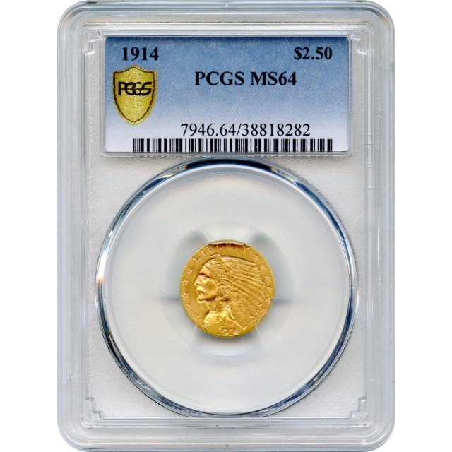 1914 $2.50 Indian Head Quarter Eagle PCGS MS64