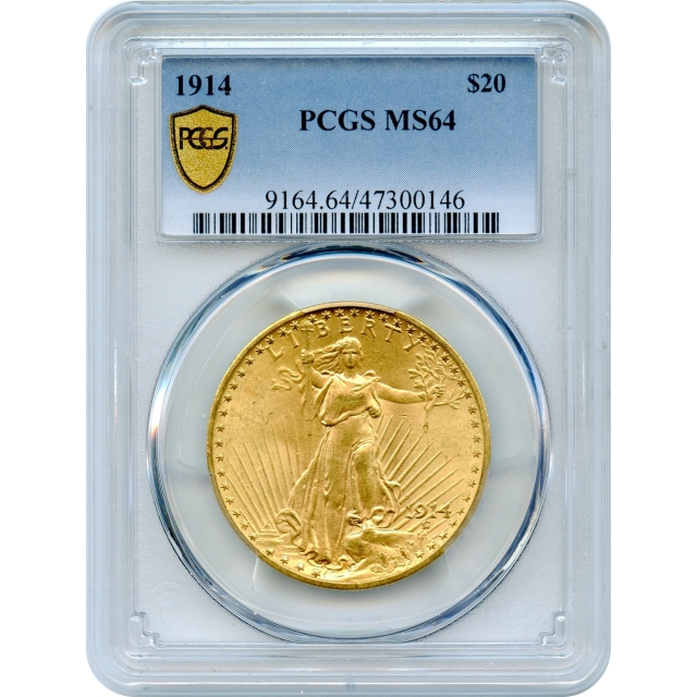 1914 $20 Saint Gaudens Double Eagle PCGS MS64