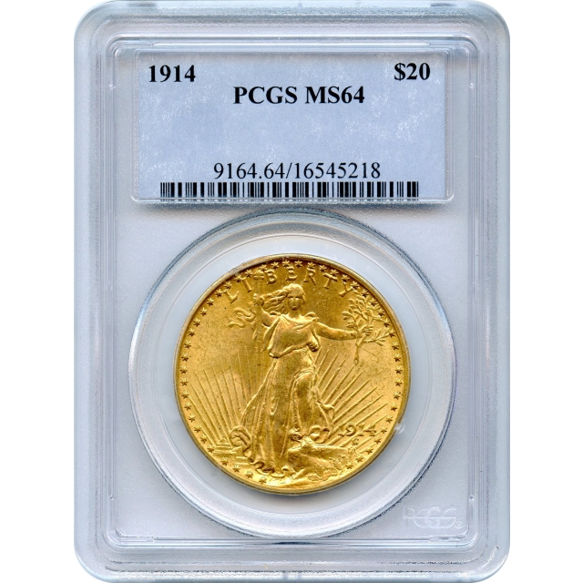1914 $20 Saint Gaudens Double Eagle PCGS MS64