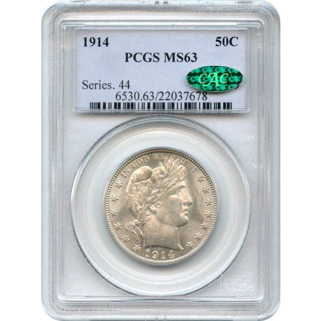 1914 50C Barber Half Dollar PCGS MS63 (CAC)