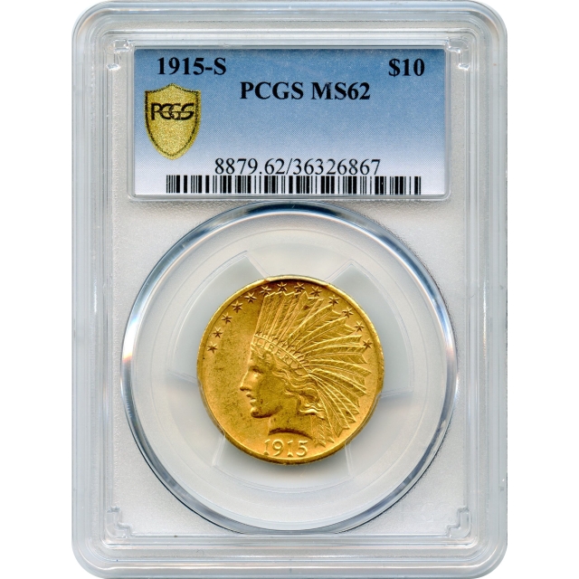 1915-S $10 Indian Head Eagle PCGS MS62