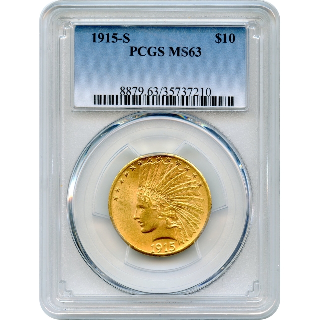1915-S $10 Indian Head Eagle PCGS MS63