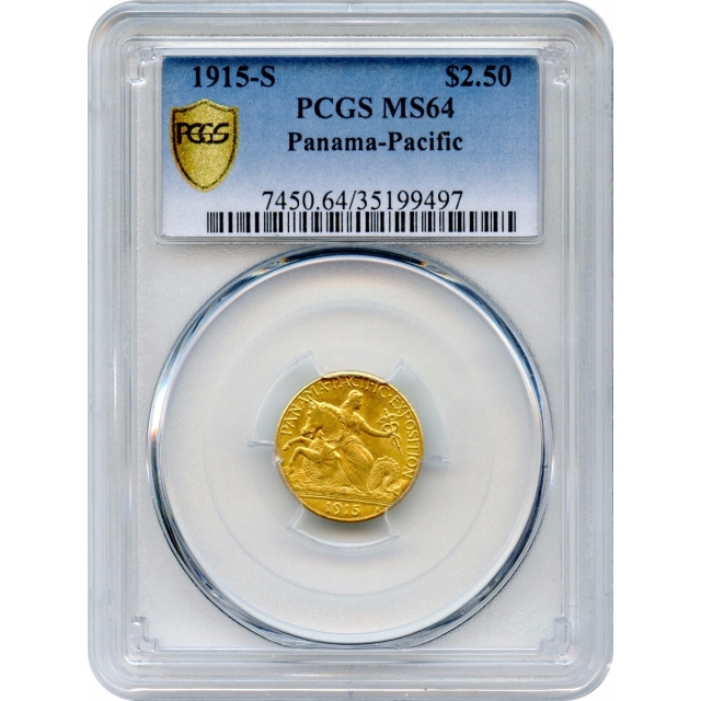 1915-S $2.50 Panama-Pacific Gold Commemorative PCGS MS64