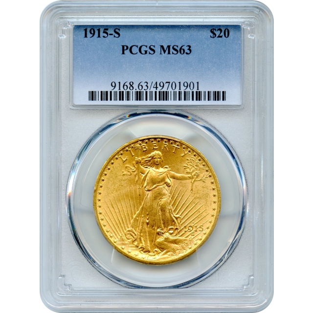 1915-S $20 Saint Gaudens Double Eagle PCGS MS63