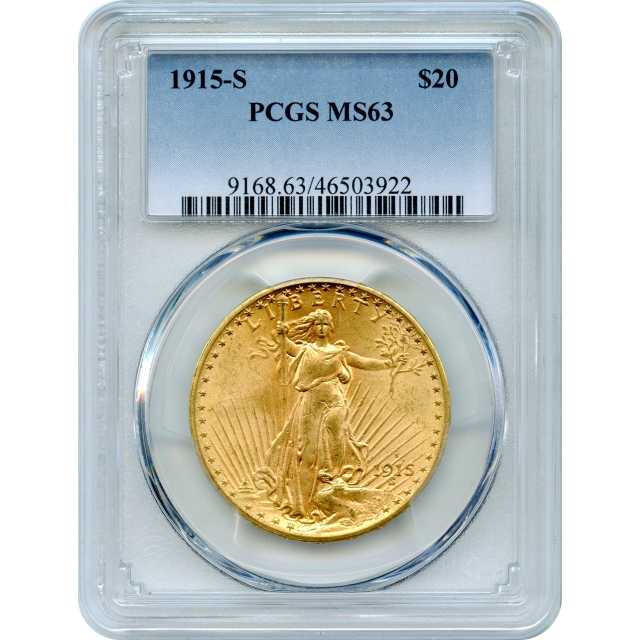 1915-S $20 Saint Gaudens Double Eagle PCGS MS63