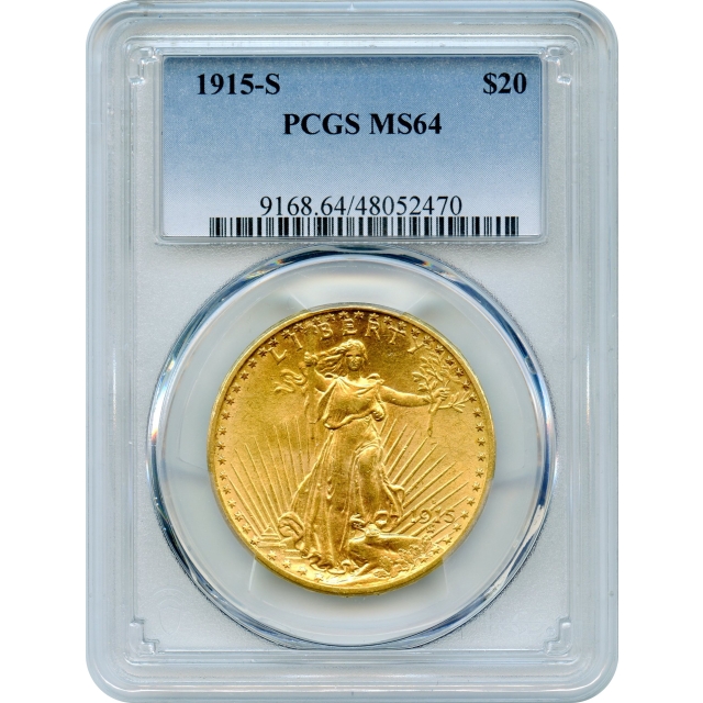 1915-S $20 Saint Gaudens Double Eagle PCGS MS64