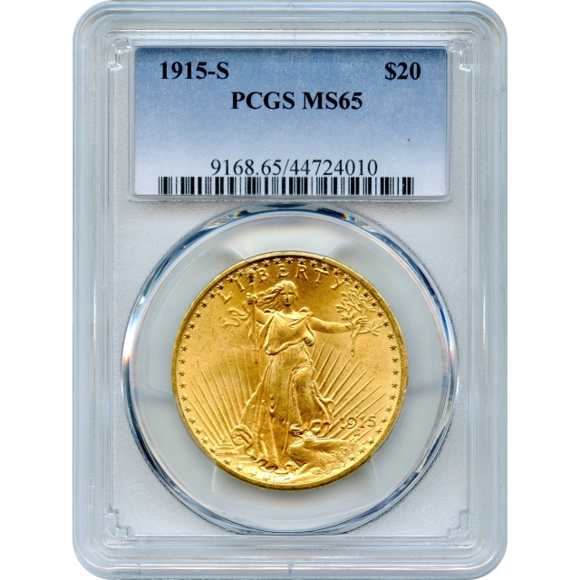 1915-S $20 Saint Gaudens Double Eagle PCGS MS65