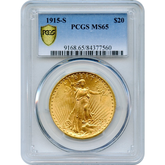 1915-S $20 Saint Gaudens Double Eagle PCGS MS65