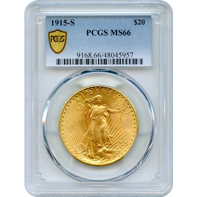 1915-S $20 Saint Gaudens Double Eagle PCGS MS66