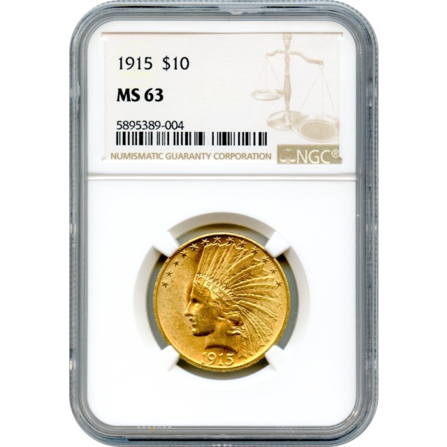 1915 $10 Indian Head Eagle NGC MS63