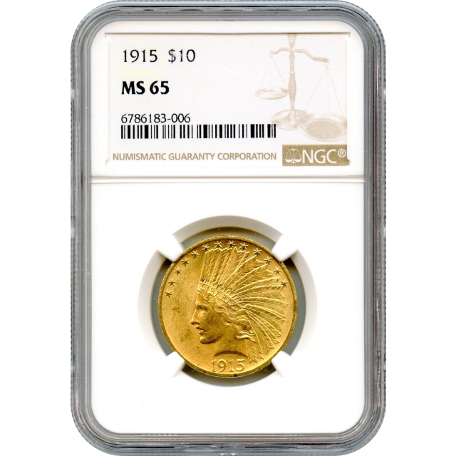 1915 $10 Indian Head Eagle NGC MS65