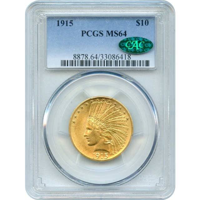 1915 $10 Indian Head Eagle PCGS MS64 (CAC)