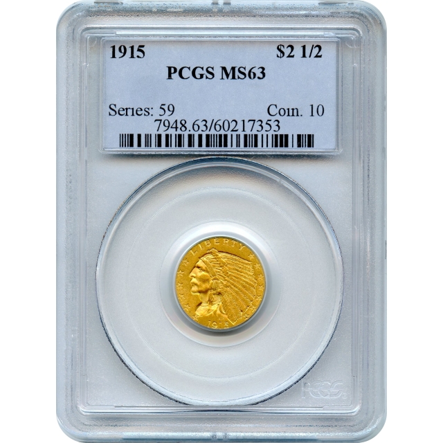 1915 $2.50 Indian Head Quarter Eagle PCGS MS63
