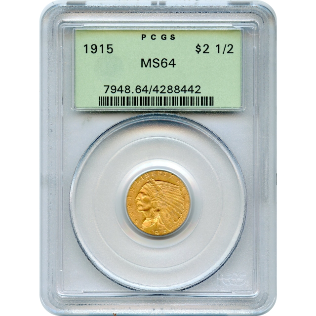 1915 $2.50 Indian Head Quarter Eagle PCGS MS64