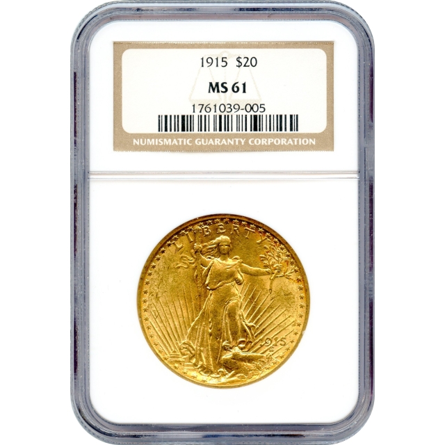 1915 $20 Saint Gaudens Double Eagle NGC MS61