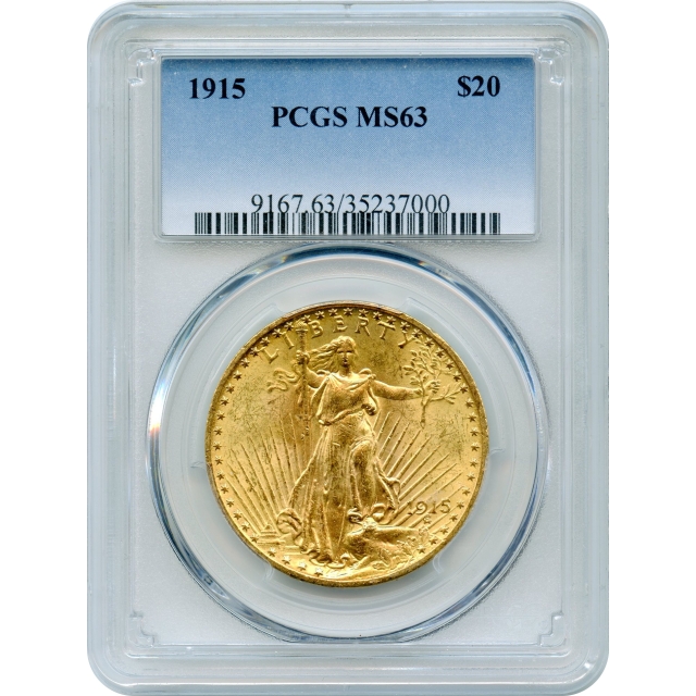 1915 $20 Saint Gaudens Double Eagle PCGS MS63