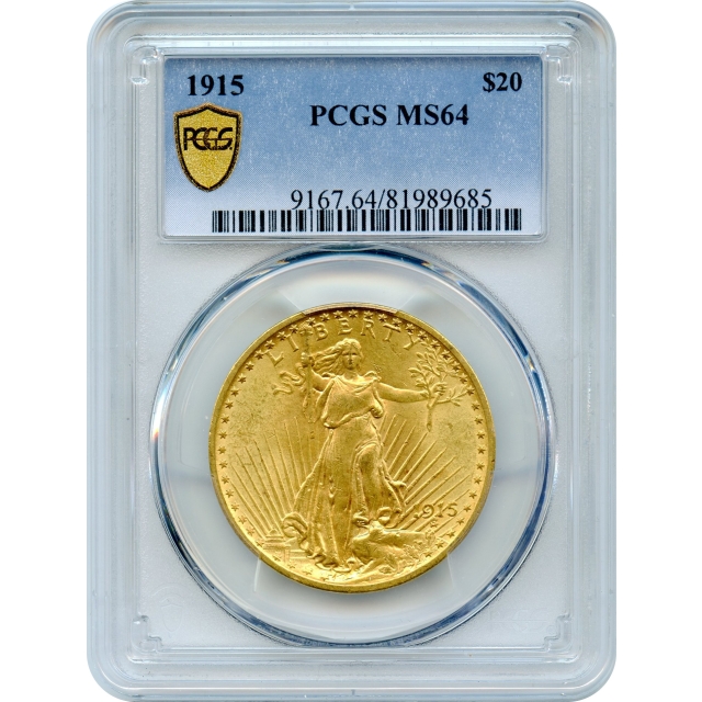 1915 $20 Saint Gaudens Double Eagle PCGS MS64