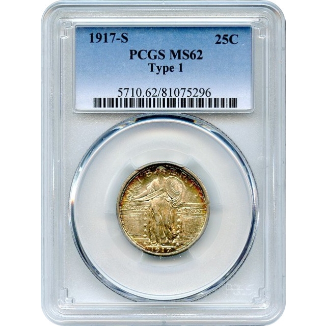 1917-S 25C Standing Liberty Quarter, Type 1 PCGS MS62