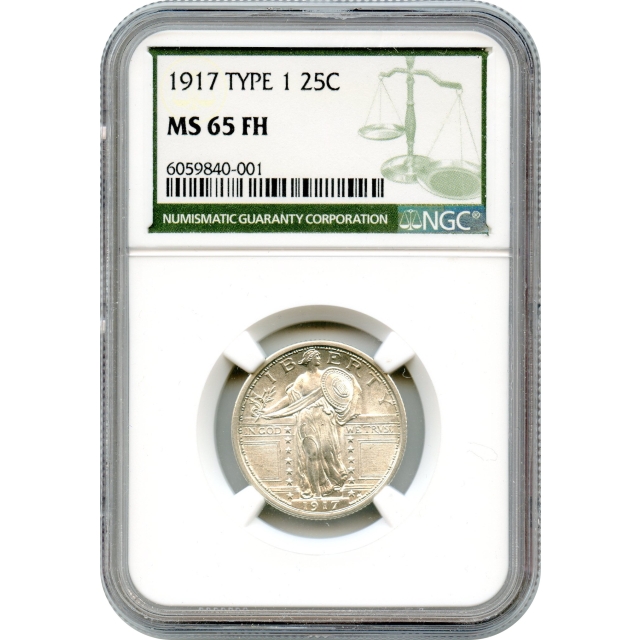 1917 25C Standing Liberty Quarter, Type 1 NGC MS65 Full Head