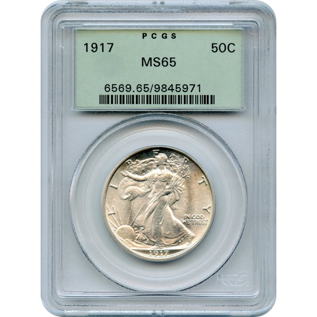 1917 50C Walking Liberty Half Dollar PCGS MS65